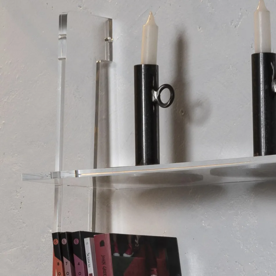 Stue reol i gennemsigtig akryl krystal 2 størrelser - Parotta Viadurini