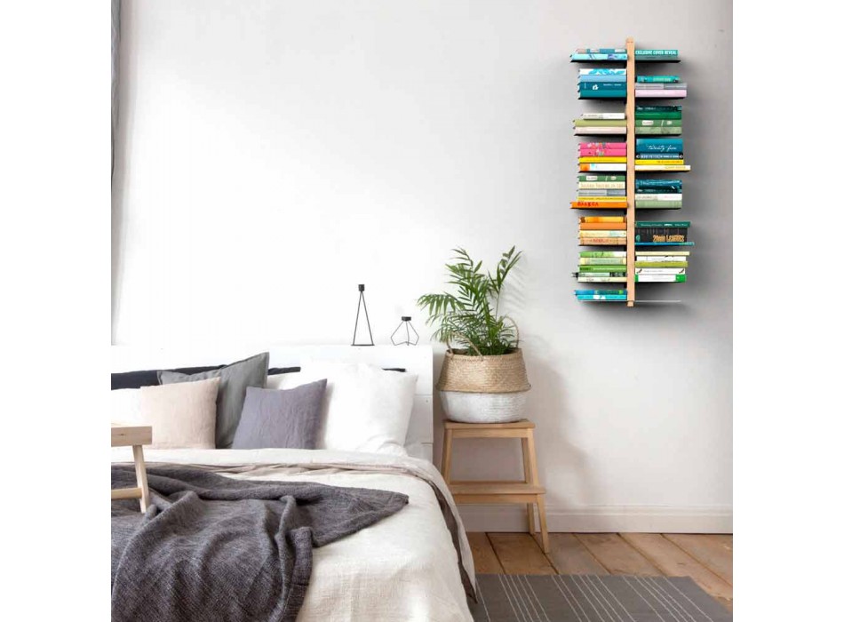 Moderne træhængende bogreol Zia Bice vægmonteret Italien