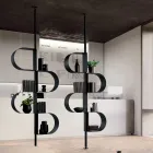 Fatima malet metal lodret bogreol med justerbare ben Viadurini