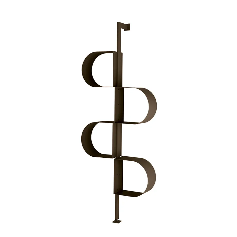 Fatima malet metal lodret bogreol med justerbare ben Viadurini