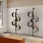 Fatima malet metal lodret bogreol med justerbare ben Viadurini