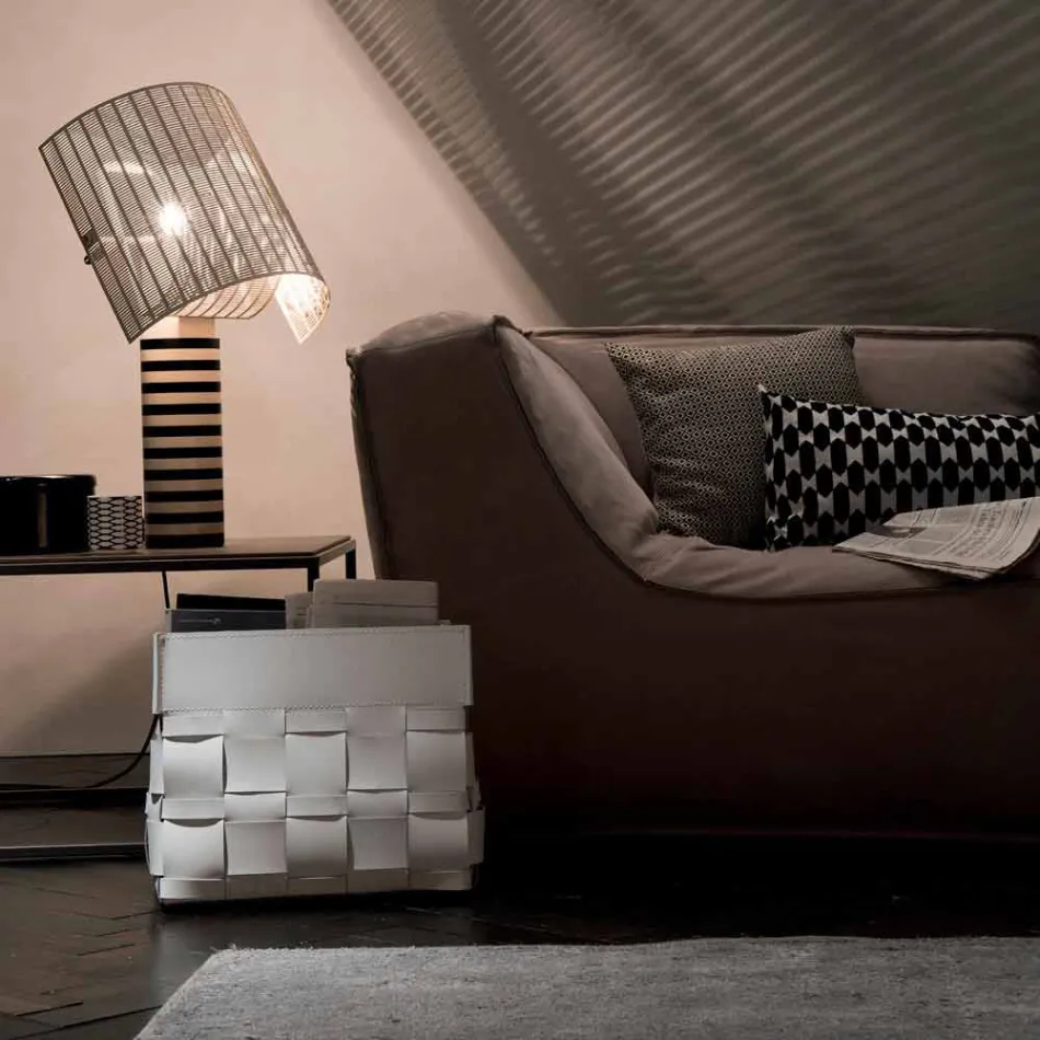 Lory design vægmonteret læder magasin rack, lavet i Italien Viadurini