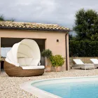 Have solseng med polyrattan baldakin - Colin Viadurini