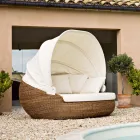 Have solseng med polyrattan baldakin - Colin Viadurini
