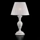 Trælampe med italienskproduceret lampeskærm til indretning - Firenze Viadurini