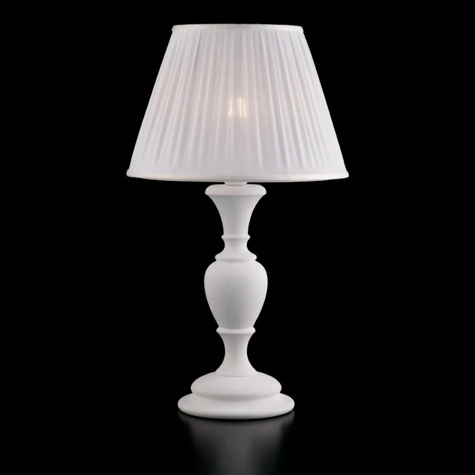 Trælampe med italienskproduceret lampeskærm til indretning - Firenze Viadurini