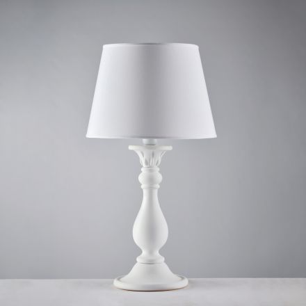 Trælampe med italienskproduceret lampeskærm til indretning - Siena Viadurini