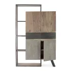 Skænk 2 låger 2 skuffer i mangotræ og stål Homemotion - Signorino Viadurini