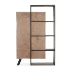 Skænk 2 låger 2 skuffer i mangotræ og stål Homemotion - Signorino Viadurini