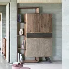 Skænk 2 låger 2 skuffer i mangotræ og stål Homemotion - Signorino Viadurini