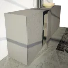 Skænk 4 døre i mudderlakeret Mdf med basrelief lavet i Italien - Lolla Viadurini