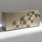 5-dørs skænk i lakeret MDF med håndgraveret og færdig dekoration - Krabbe Viadurini