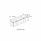 Væghængende skænk i mathvidt træ og spejlebriller - Senese Viadurini