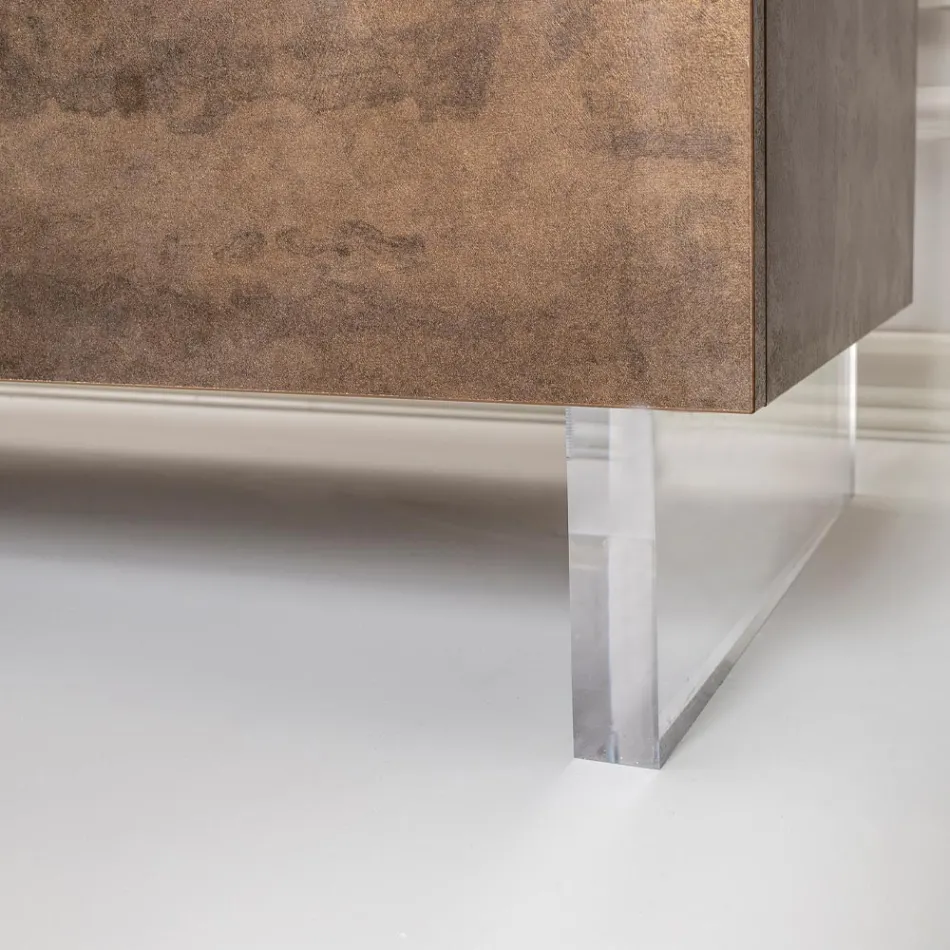 Skænk med 2 døre og 2 centrale åbne rum i melamin Fremstillet i Italien - Minnie Viadurini