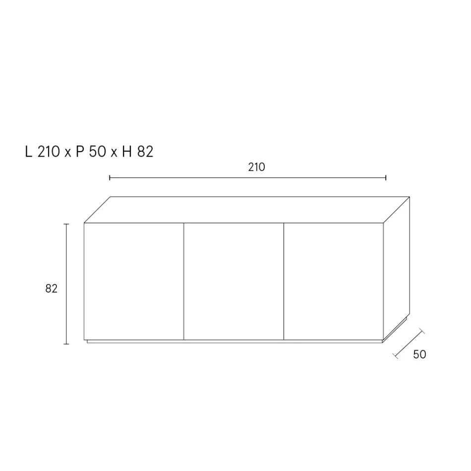 Skænk med 3 døre og 3 indvendige hylder, dekoration i støberaluminium - Scorpion Viadurini