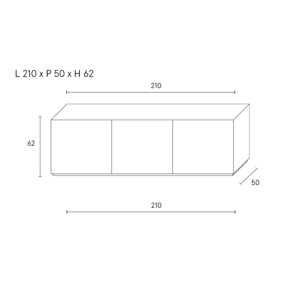 Skænk med 3 døre og 3 indvendige hylder, dekoration i støberaluminium - Scorpion Viadurini