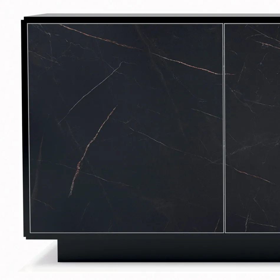 Skænk med 3 låger og lakeret og lamineret struktur Made in Italy - Ferrara Viadurini