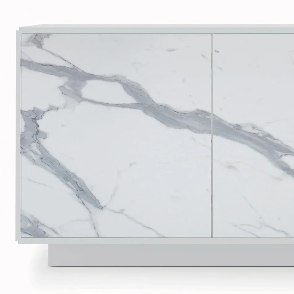 Skænk med 3 låger og lakeret og lamineret struktur Made in Italy - Ferrara Viadurini