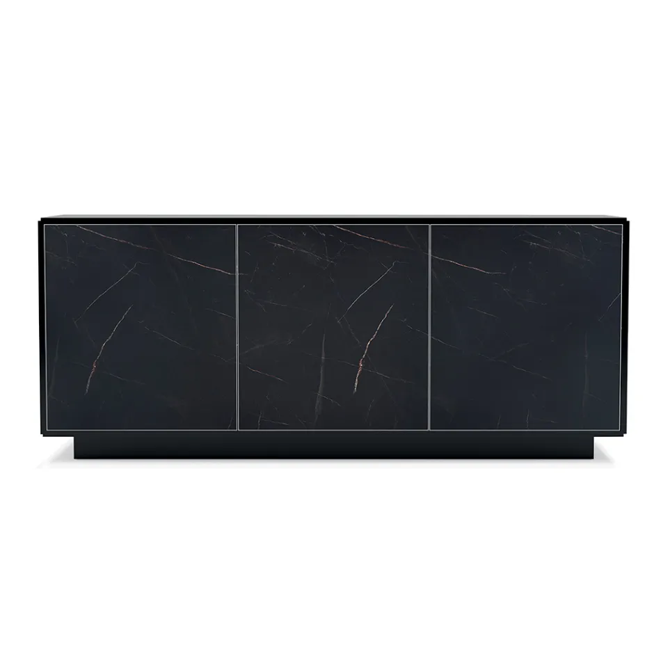 Skænk med 3 låger og lakeret og lamineret struktur Made in Italy - Ferrara Viadurini