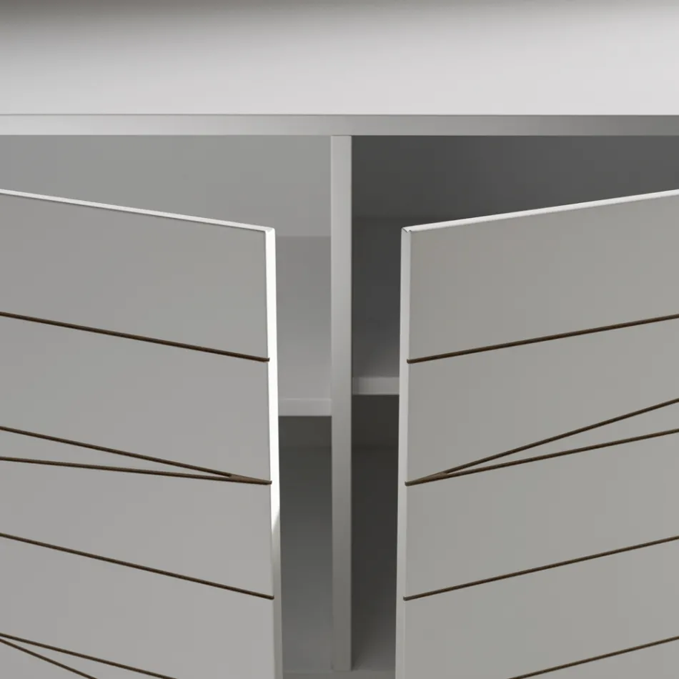 Skænk med 3 døre i malet træagglomerat - Ariete Viadurini