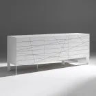 Skænk med 3 døre i malet træagglomerat - Ariete Viadurini