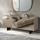 Skænk med 3 lakerede MDF-døre beklædt med spejlglas - Diletta Viadurini