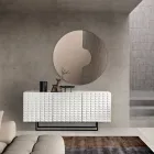 Skænk med 3 døre i MDF betrukket med lakeret PVC fremstillet i Italien - Dorotea Viadurini