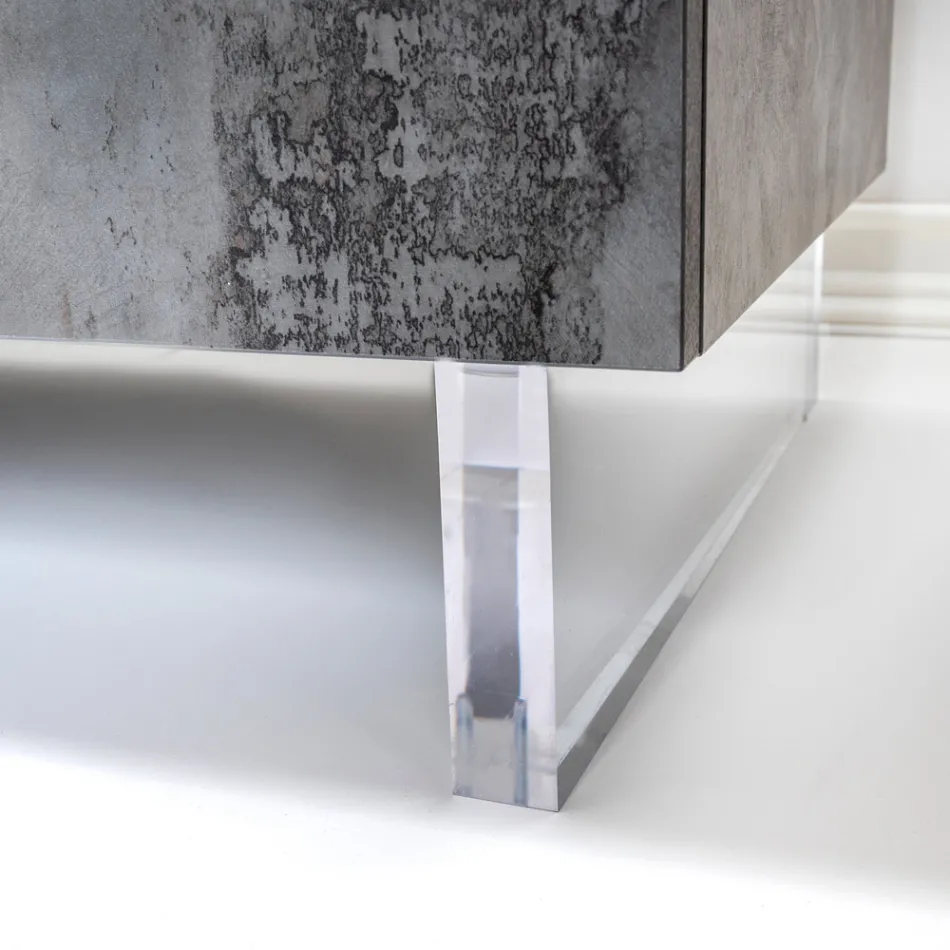 Skænk med 3 melamindøre og plexiglasfødder Lavet i Italien - Mickey Mouse Viadurini