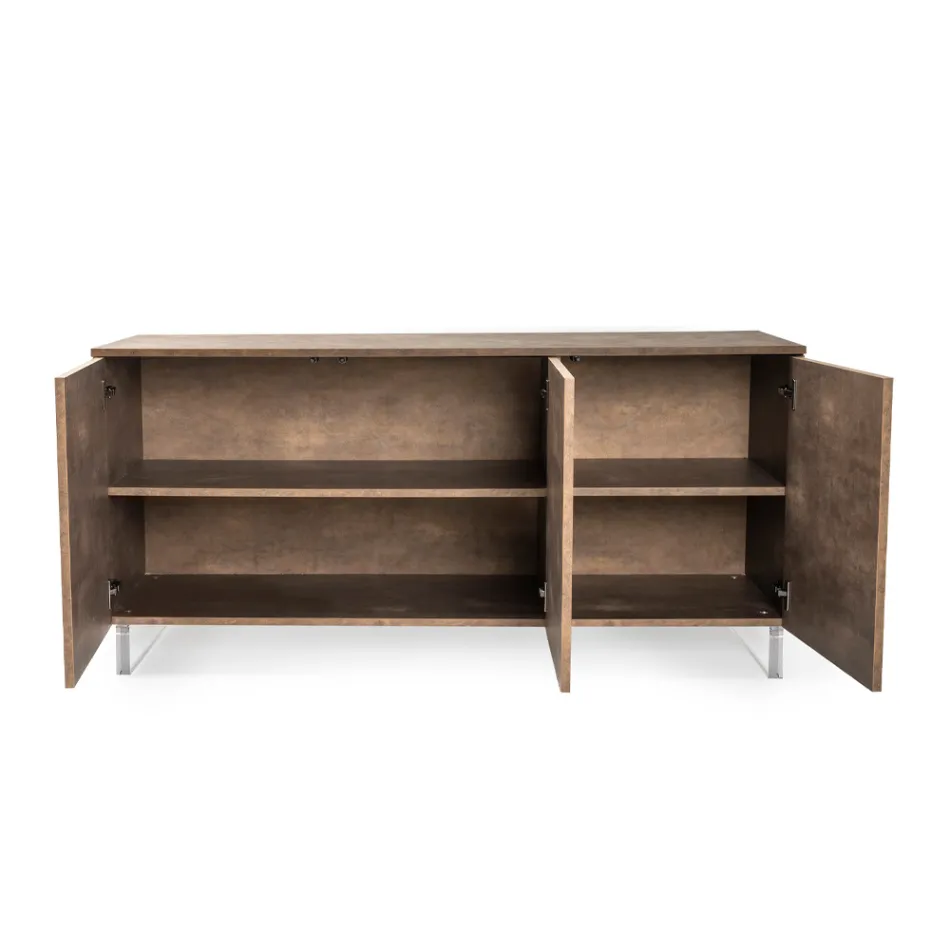 Skænk med 3 melamindøre og plexiglasfødder Lavet i Italien - Mickey Mouse Viadurini