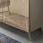 Skænk med 3 spejlglasdøre og metalbund - Eleonora Viadurini