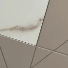 Skænk med 4 døre i lakeret MDF med pantograf og glasindsatser i marmorlook - Danila Viadurini