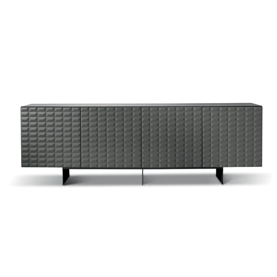 Skænk med 4 døre i MDF betrukket med lakeret PVC fremstillet i Italien - Dorotea Viadurini