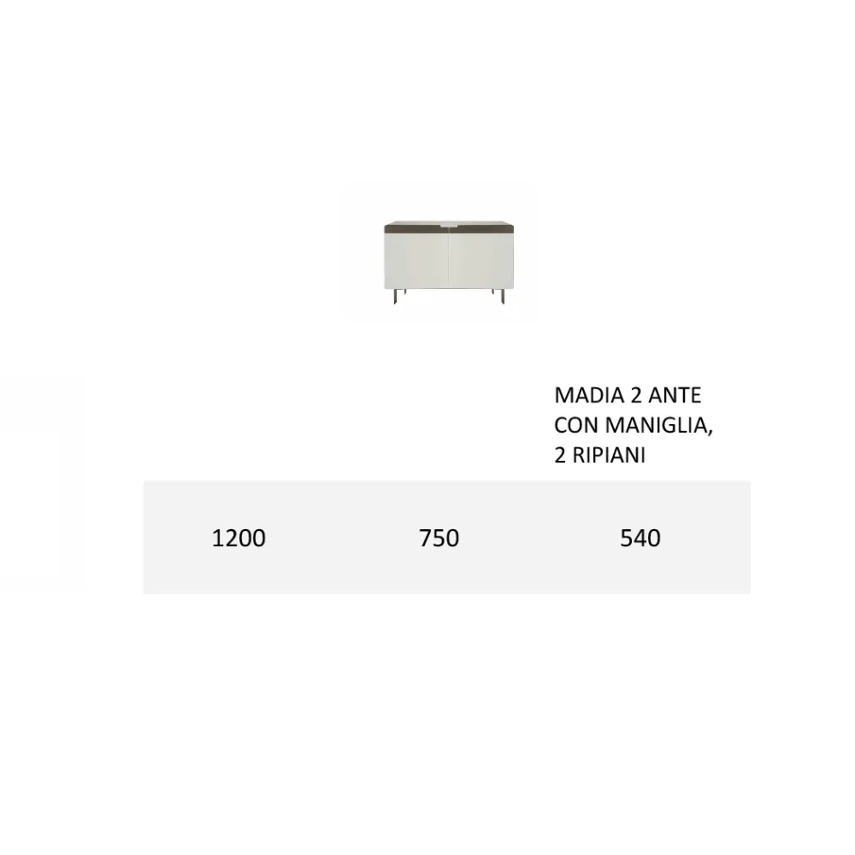 Skænk med krop og døre i Mdf 4-fods base Lavet i Italien - Coral Viadurini