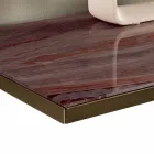 Stue skænk i røget glas og grøn Guatemala marmor - Leonarda Viadurini