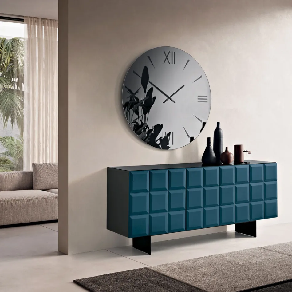 Indendørs skænk med 3 ternede døre Lavet i Italien - Elisabetta Viadurini