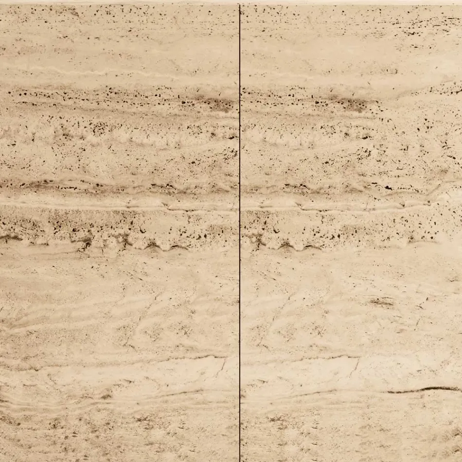 Stue skænk med 2 døre i travertin marmor finish Made in Italy - Jon Viadurini