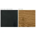 Stue skænk med 2 låger i Country Knotted Oak og antracitglas finish - Ove Viadurini