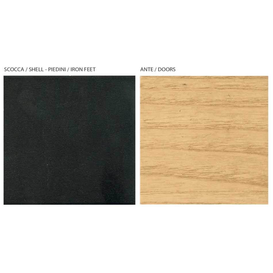 Stue skænk med 2 eller 3 døre i naturlig askefinish Lavet i Italien - Zehra Viadurini