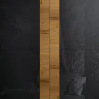 Stue skænk med 4 døre i landknyttet eg finish og antracitglas - Ove Viadurini