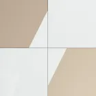 Stue skænk med 4 låger i hvidt glas og mink finish Made in Italy - Eva Viadurini