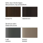Træskænk med glasstruktur lavet i Italien - Azuki Viadurini