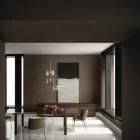 Træskænk med glasstruktur lavet i Italien - Azuki Viadurini