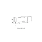 Træskænk med glasstruktur lavet i Italien - Azuki Viadurini