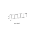 Træskænk med glasstruktur lavet i Italien - Azuki Viadurini