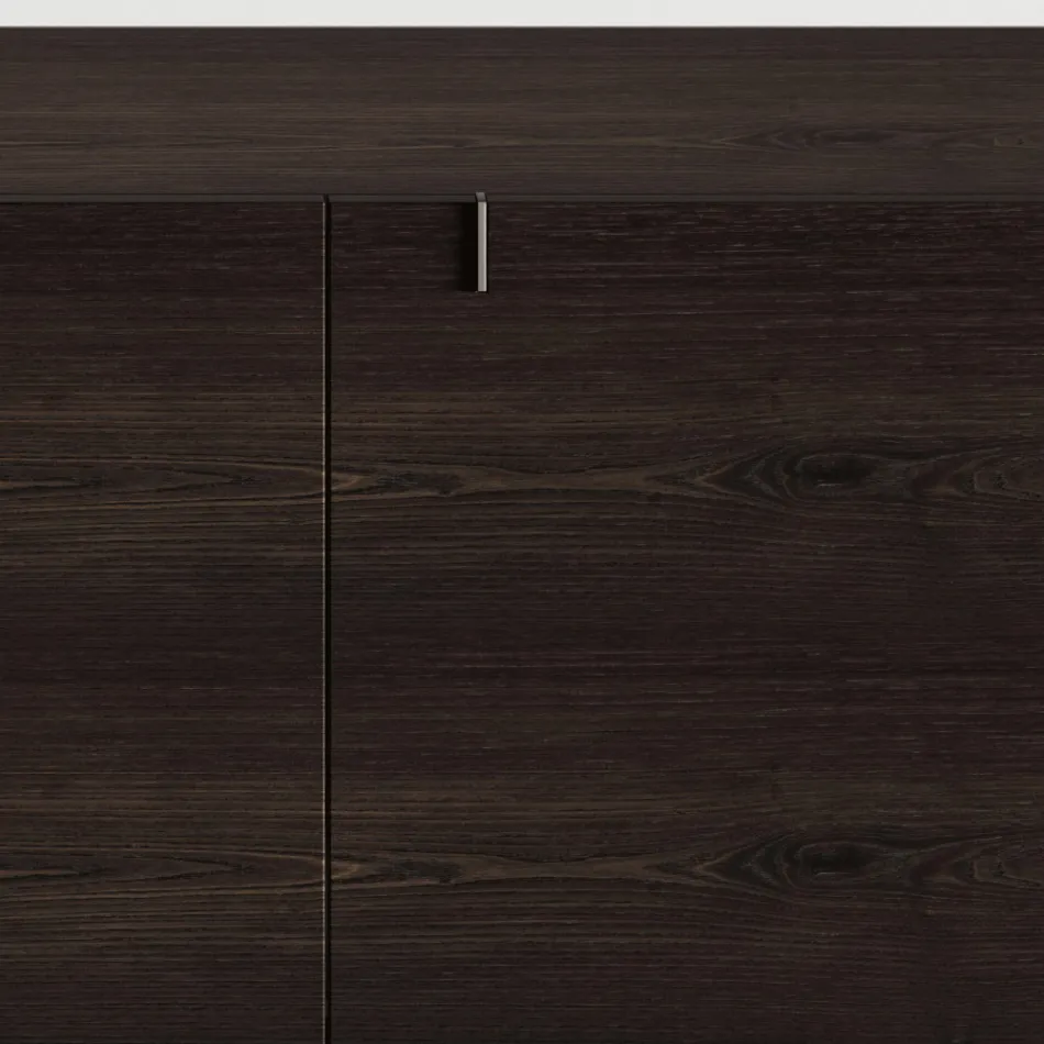 Træskænk med glasstruktur lavet i Italien - Azuki Viadurini