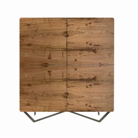 Stue skænk i Mdf med 2 fods støtte Made in Italy - Rosalba Viadurini