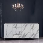 Stue skænk beklædt med melamin marmor finish lavet i Italien - zink Viadurini