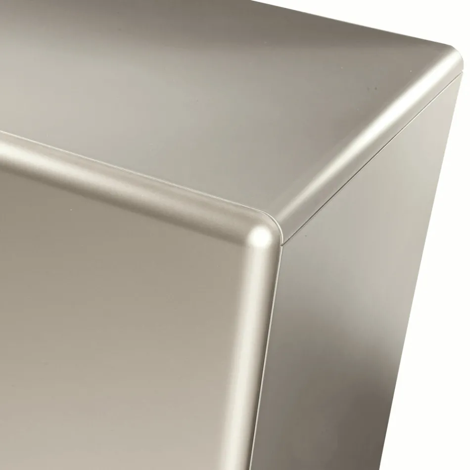 Stue skænk med 3 døre i nikkelfinish Made in Italy - Foglio Viadurini