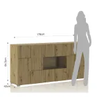 Stue skænk med 4 hængslede låger og 1 åbent rum - Natrium Viadurini