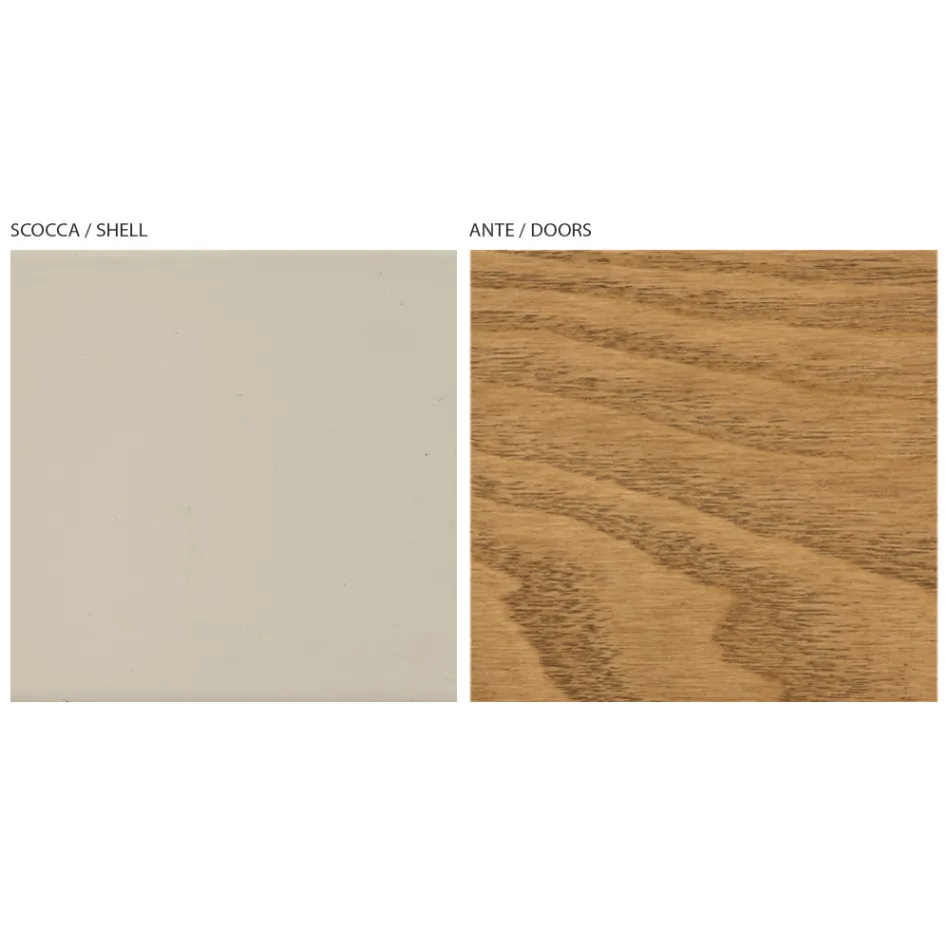 Stue skænk med 4 døre i bejdset askefinish Made in Italy - Viktoria Viadurini